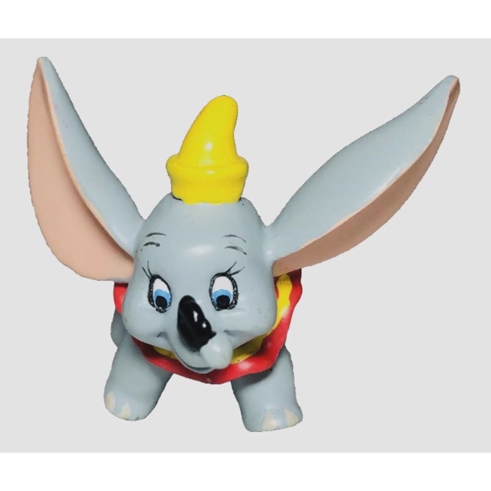 Disney Flying Dumbo Ornament Magic Feather Yellow Hat Circus Collar Brass Hanger